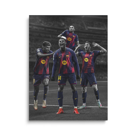 Barcelona Team Celebration Motivational Canvas Art
