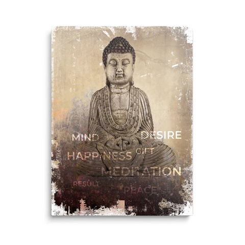 Buddha Meditation Mindfulness Motivational Canvas Art