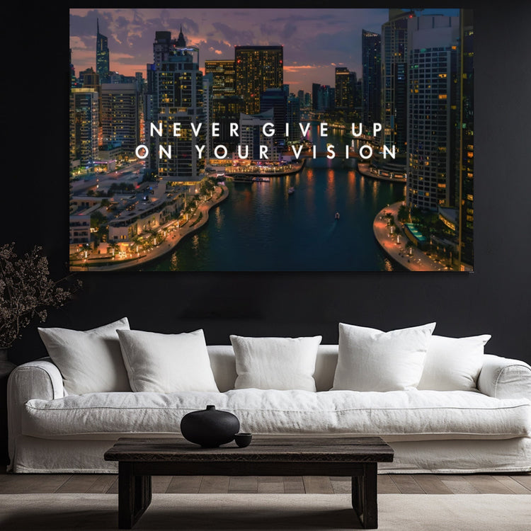 Luxury Dubai Skyline Motivational Wall Decor