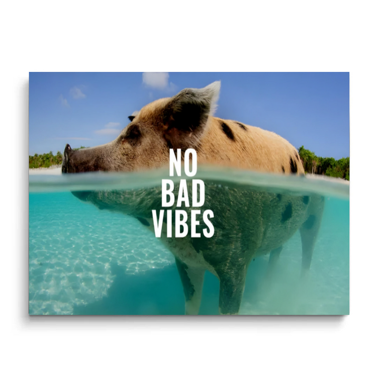 No Bad Vibes Motivational Quote Canvas Wall Art