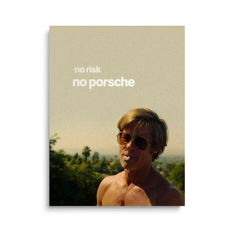 No Risk No Porsche motivational canvas