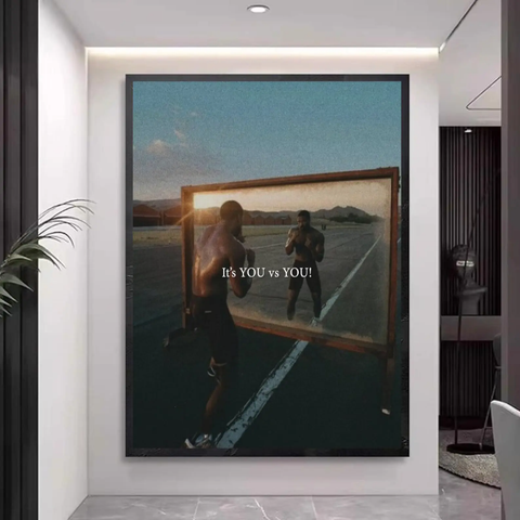You vs You Motivational Canvas – self-discipline wall art