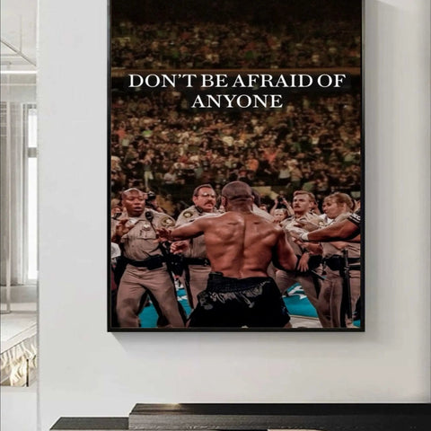 Mike Tyson Motivational Canvas – fearless quote wall art