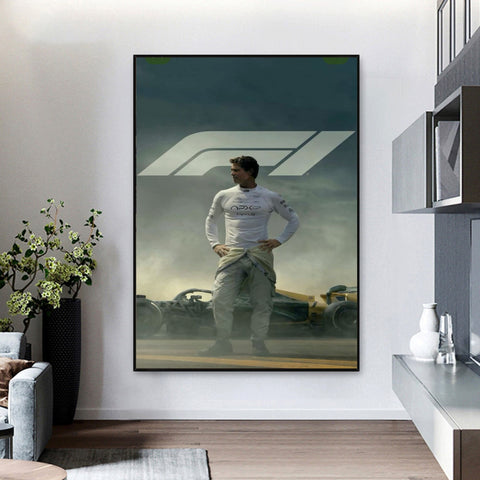 F1 Brad Pitt Motivational Canvas Wall Art