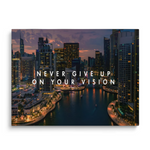 Dubai Night Motivational Quote Canvas Wall Art