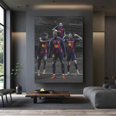 Barcelona Team Celebration Motivational Canvas Art