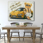 Gold Car Success Mindset Canvas Decor