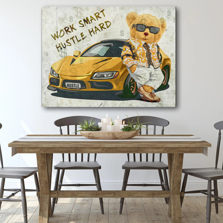 Gold Car Success Mindset Canvas Decor