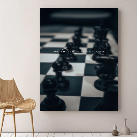 Chess Motivational Quote Canvas Wall Art