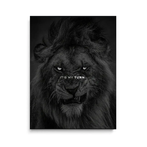 It's My Turn Motivational Lion Canvas Wall Art