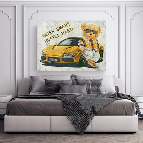 Work Smart Hustle Hard Motivational Canvas Art