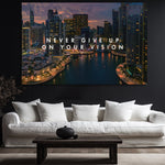 Luxury Dubai Skyline Motivational Wall Decor