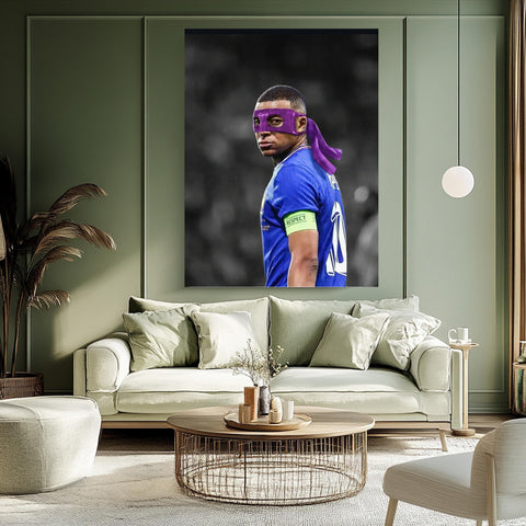Kylian Mbappe Superhero Canvas Wall Art