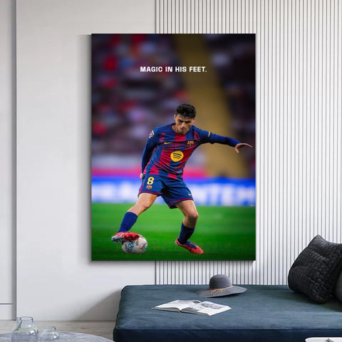 Pedri Barcelona Magic Feet Canvas Art