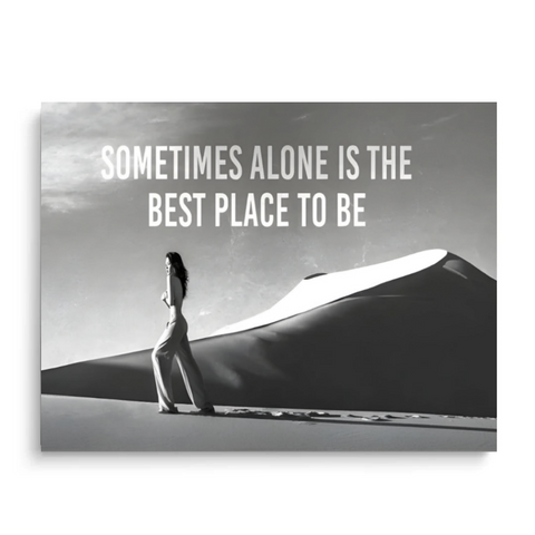 Sometimes Alone Canvas Wall Art – minimalist design