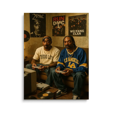 Tupac and Snoop Dogg Retro Canvas Wall Art