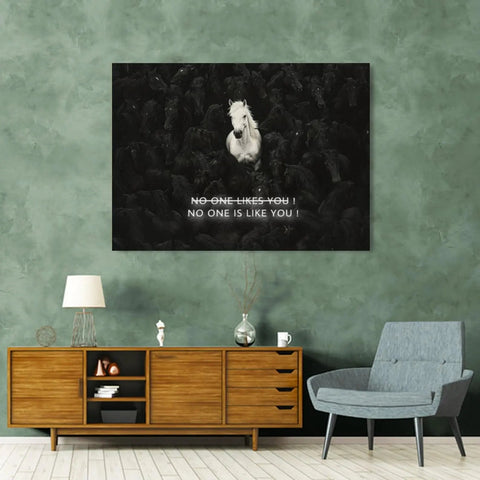 Be Unique Inspirational Quote Canvas Wall Art