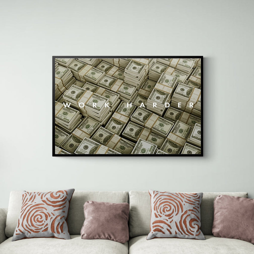 Work Harder Money Canvas
