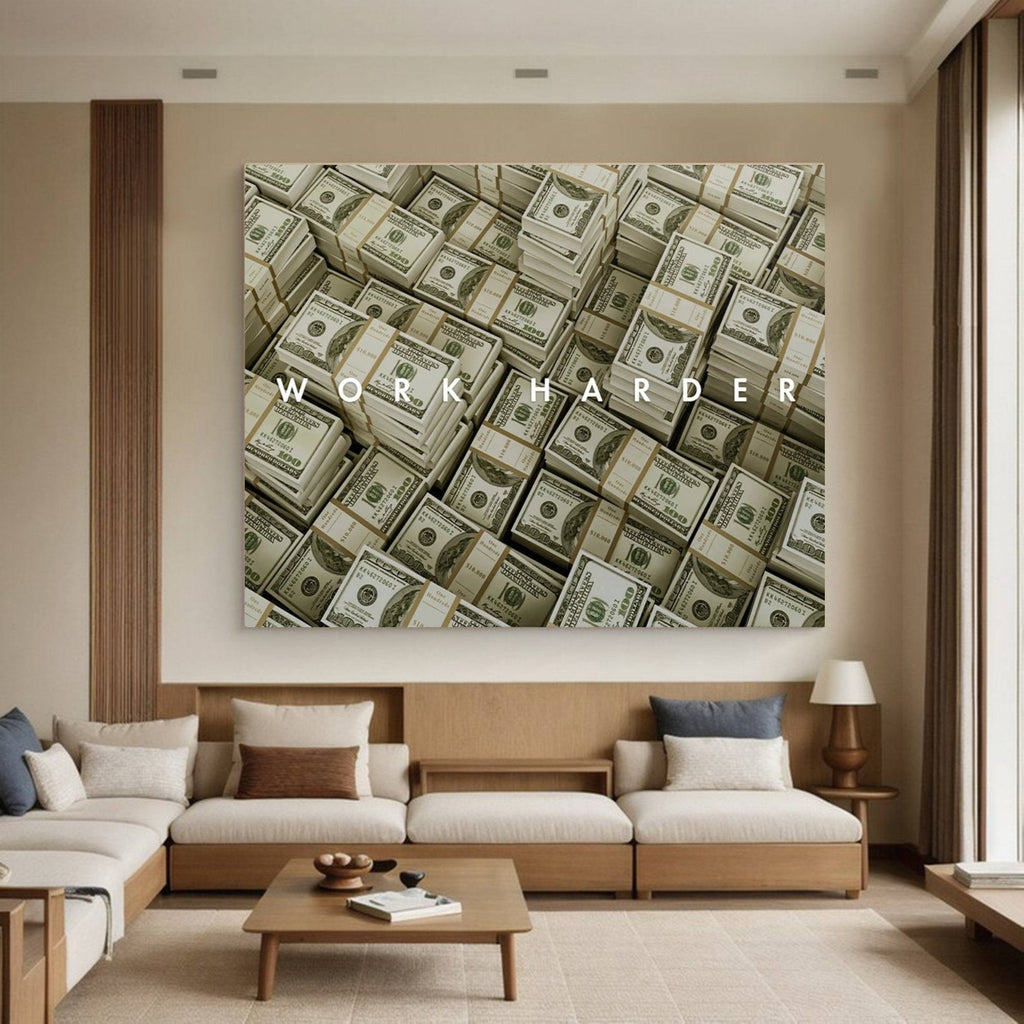 Work Harder Money Canvas