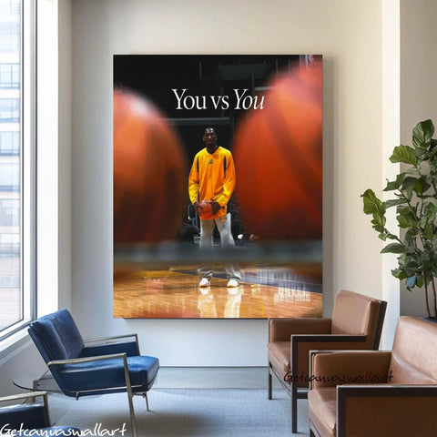 Kobe Bryant You vs You Motivational Canvas Wall Art