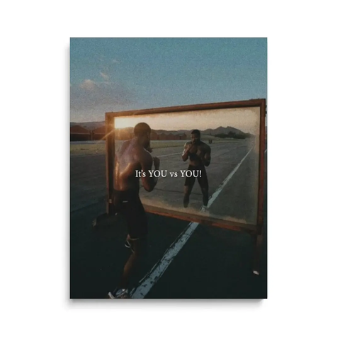 You vs You Motivational Canvas – self-discipline wall art