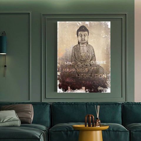 Buddha Meditation Mindfulness Motivational Canvas Art